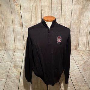 Mens Colgate Hockey Black Qtr zip sweater size L